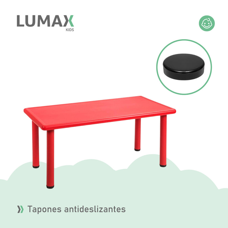 Mesa de plástico niños rectangular 120x60cm Rojo