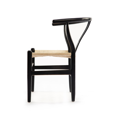 Silla Wishbone Negro con natural
