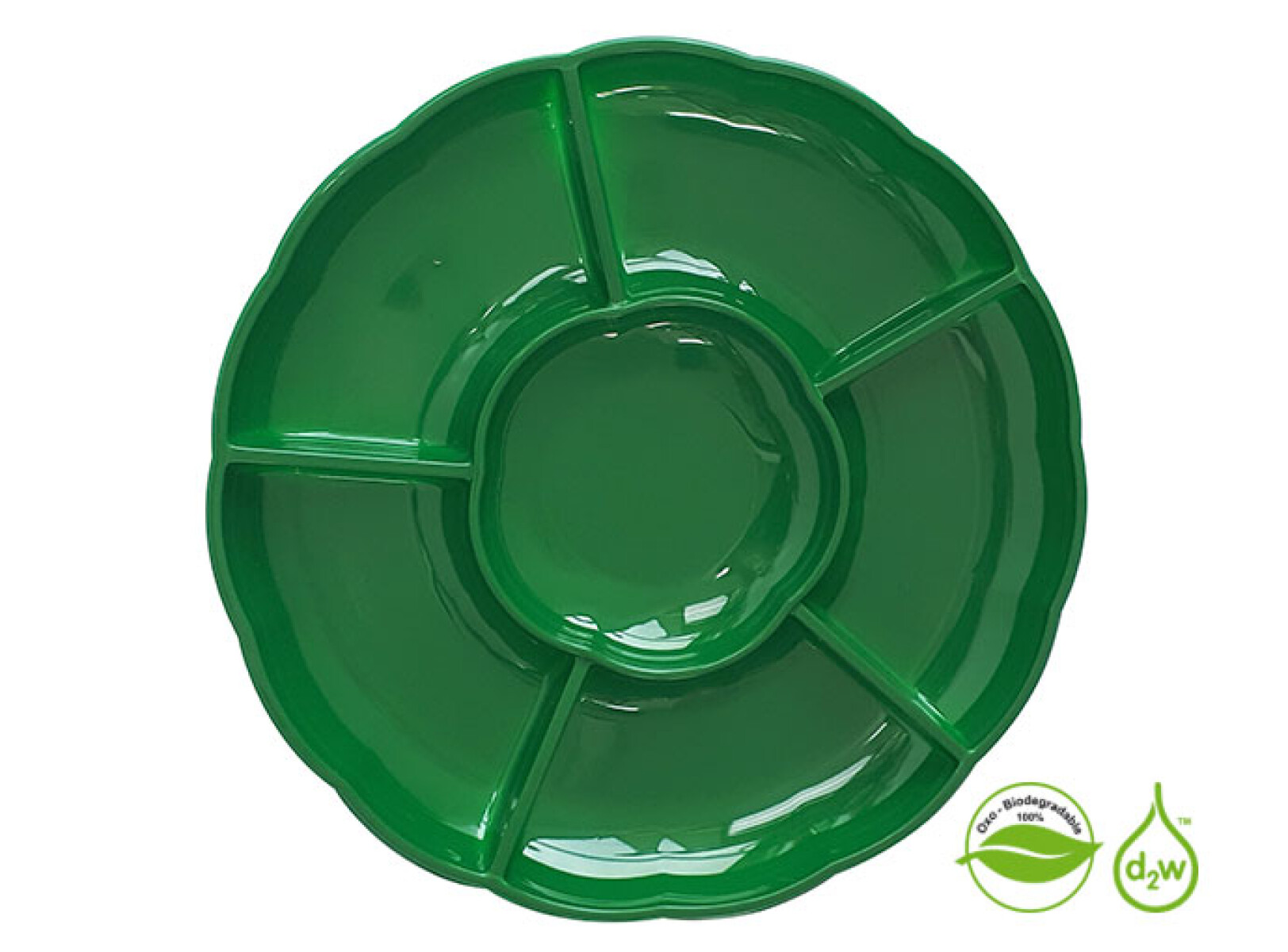 Bandeja Circular Biodegradable para Copetin x3 Un - Verde 