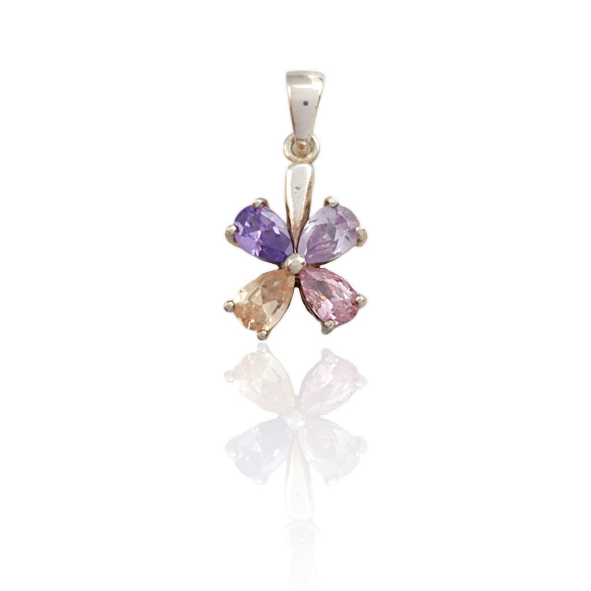 Dije Colgante Flor-Plata 925-Zirconias-CP3636 - conpiedra 