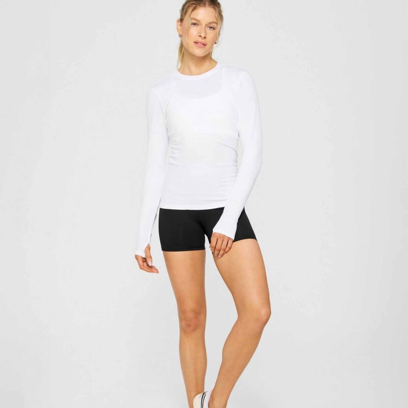 Polo Manga Larga Feather Tech+ Long-Sleeve Top Mujer Classic White