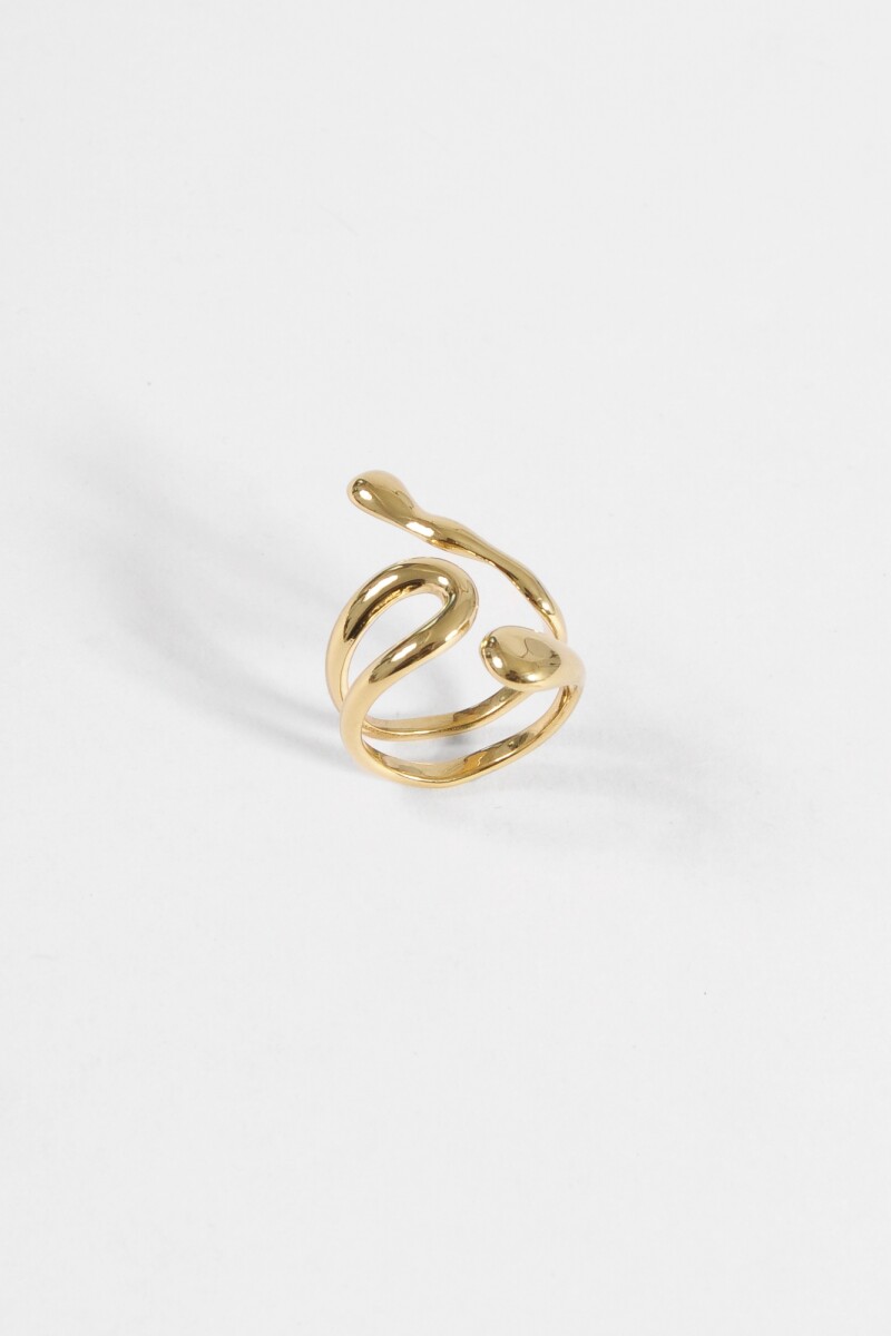 Anillo acero gotic dorado