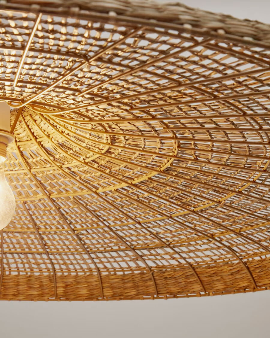 Pantalla para lámpara de techo Cruilles de fibras naturales con acabado natural Ø 100 cm Pantalla para lámpara de techo Cruilles de fibras naturales con acabado natural Ø 100 cm