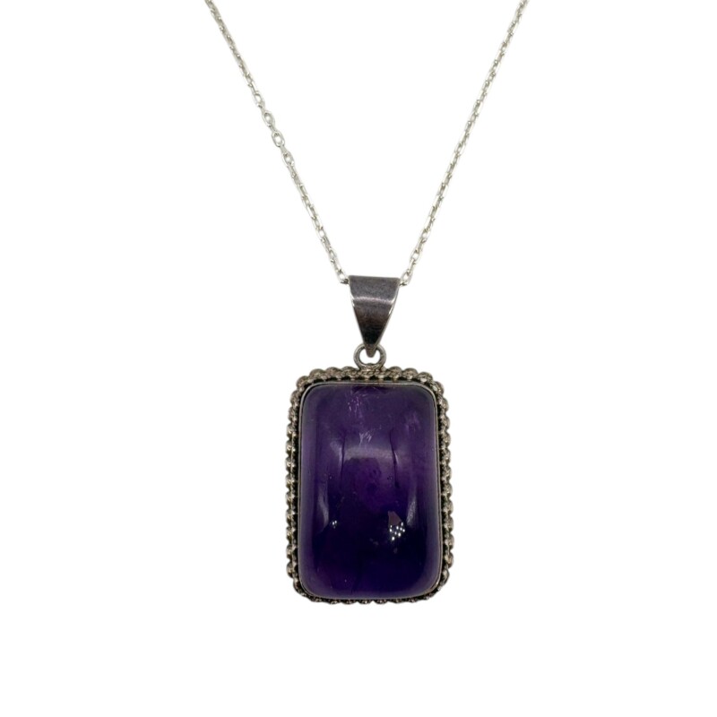 Dije Colgante Rectángulo Amatista Imperial -Plata 92--CP4295 conpiedra