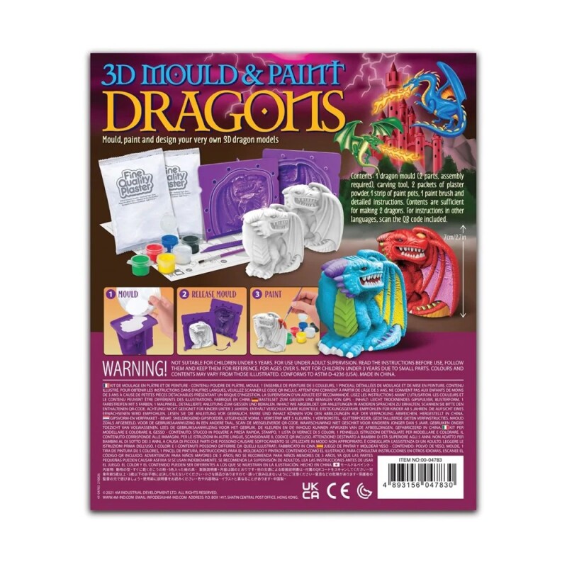 Kit 3D Moldea y Pinta Dragones 3D MOULD AND PAINT DRAGONS