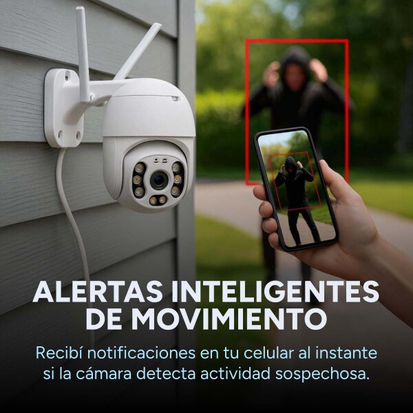 Cámara Ip Seguridad Exterior Seguimiento Nocturna Kit X2 Uni Color Blanco