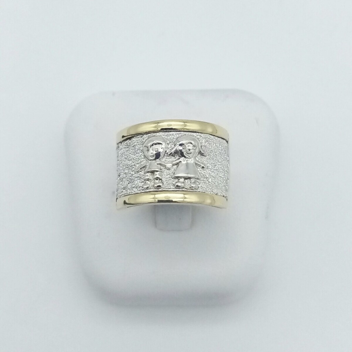 Anillo de Plata 925 con detalles de Doublé Oro 18 kt - Linea Kids Nena/ Varon 