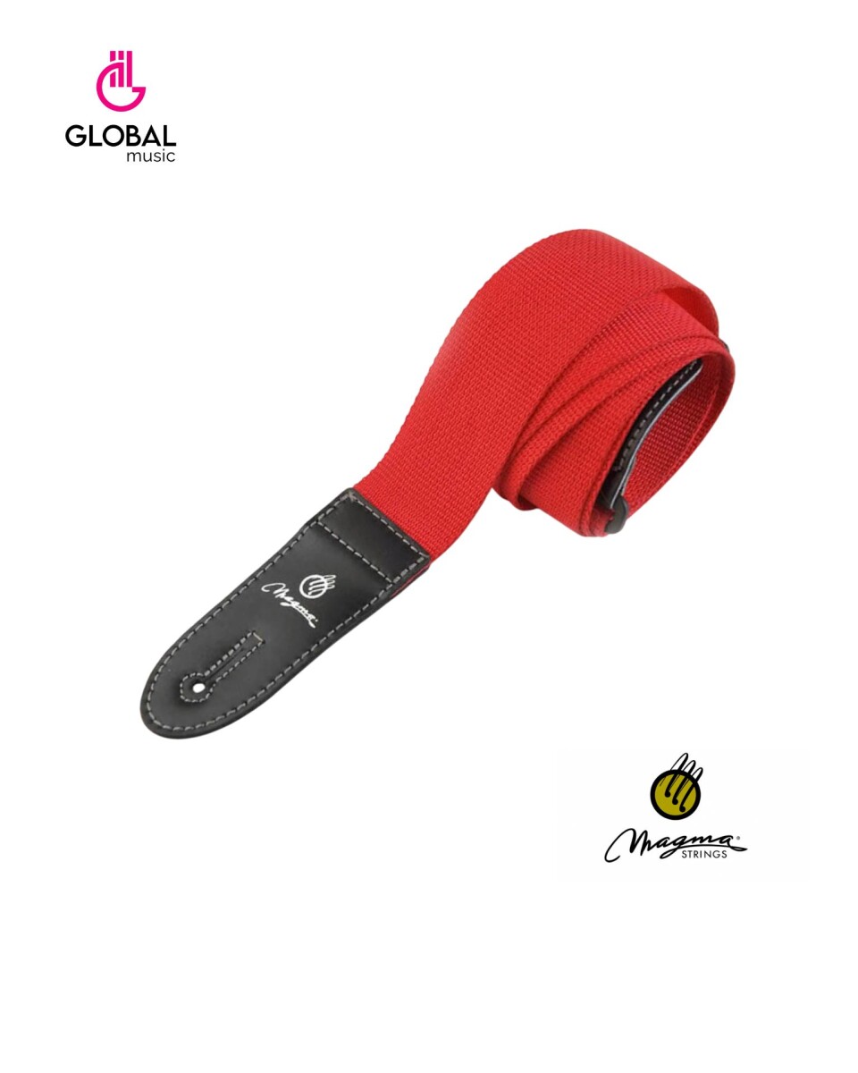 Correa Para Guitarra Magma Polipropileno Roja c/logo 