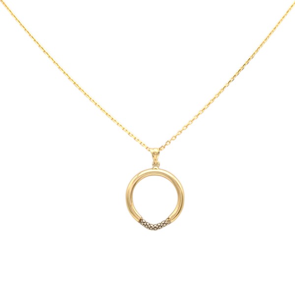 Dije aro combinado-Oro bajo-Sin piedra-CP8721 Sinpiedra