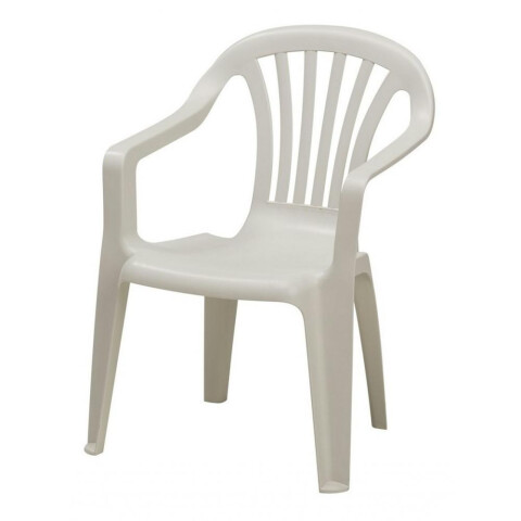 SILLA DE PVC CON POSABRAZOS BLANCA KING SILLA DE PVC CON POSABRAZOS BLANCA KING