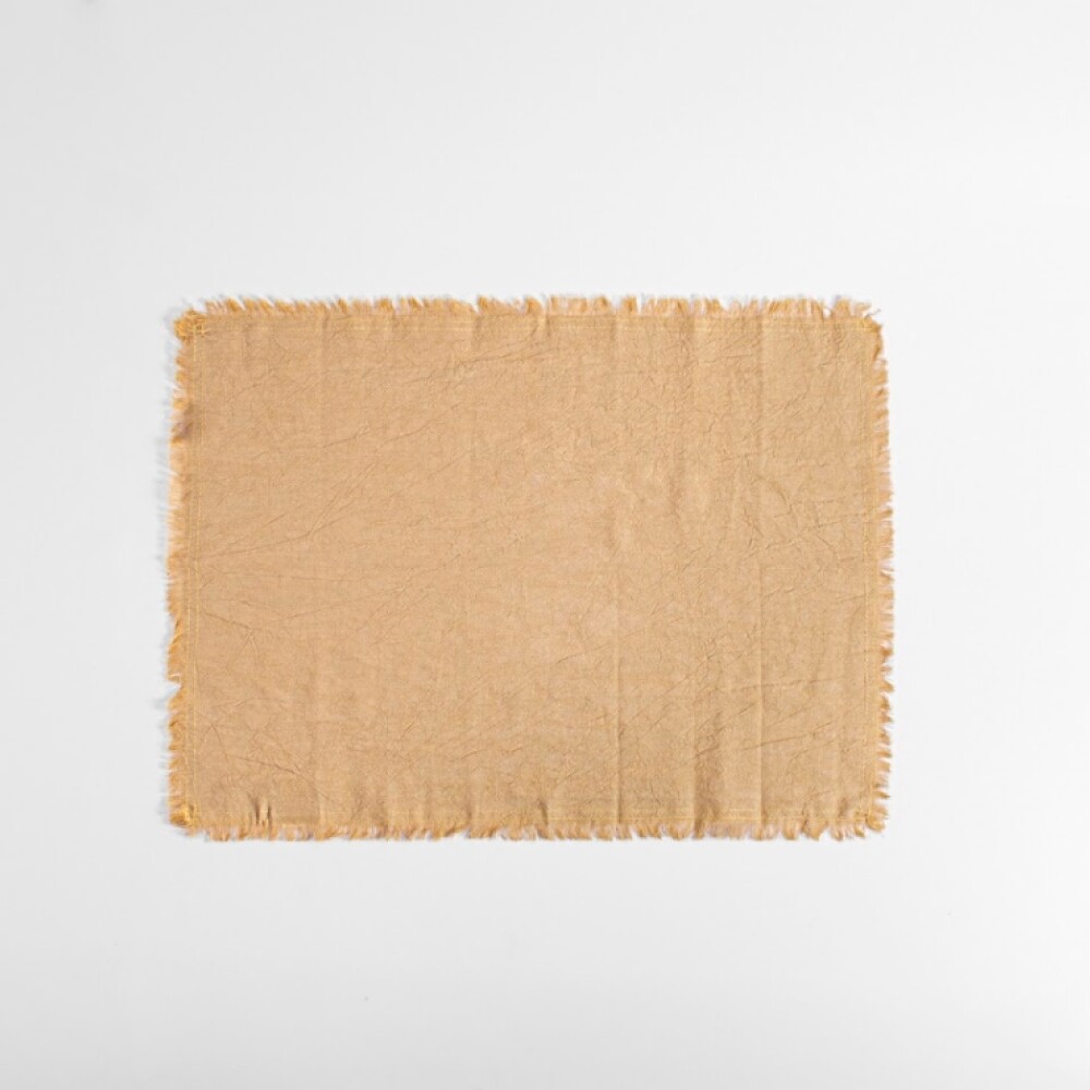Set x 4 Individual con Flecos Tusor Soft 35x50 Praline