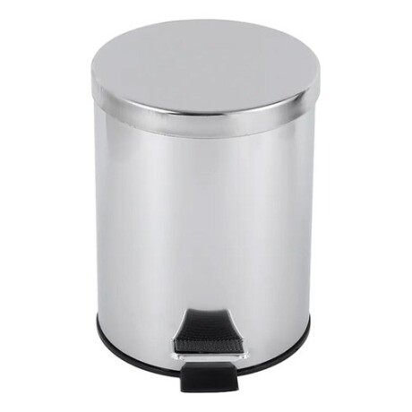Papelera en acero inoxidable con pedal y cubo desmontable 5 L. Plateado