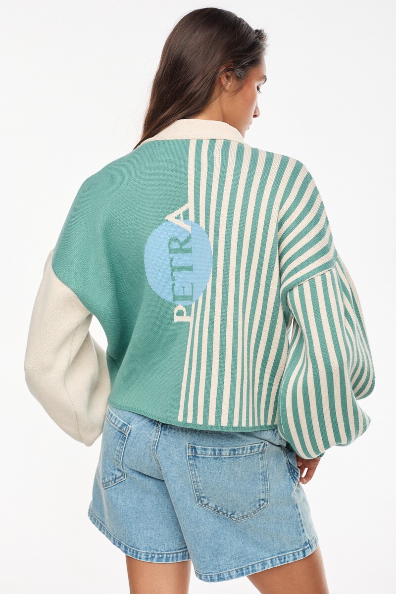 Cardigan Play Crudo/Verde