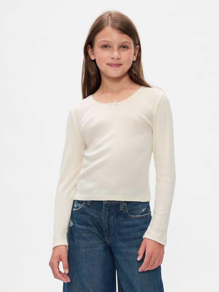 Remera Manga Larga Niña - Ivory Frost 