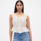 SL LACE TIE FEMME TOP BLACK DOTS