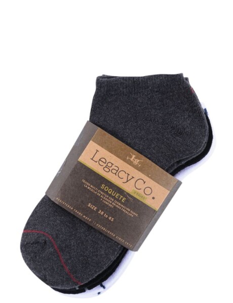 SOQUETES GRUESOS/PACK X 3 Gris