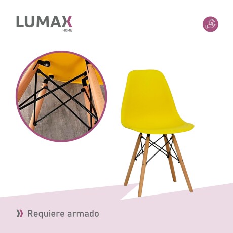 Silla Eames de colores y patas de madera Liso