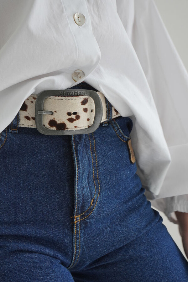 Print Belt Blanco / Plateado