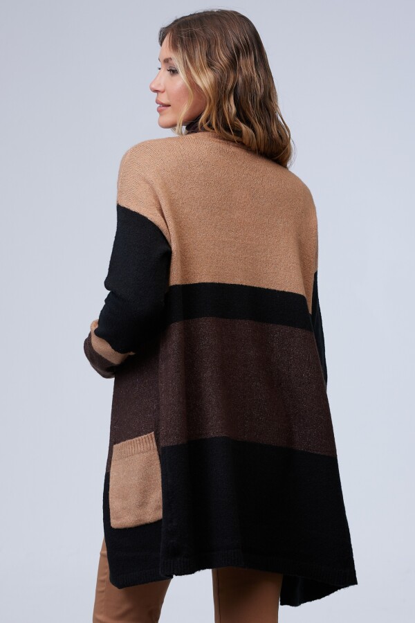 Cardigan Colorblock MULTI/TOSTADO