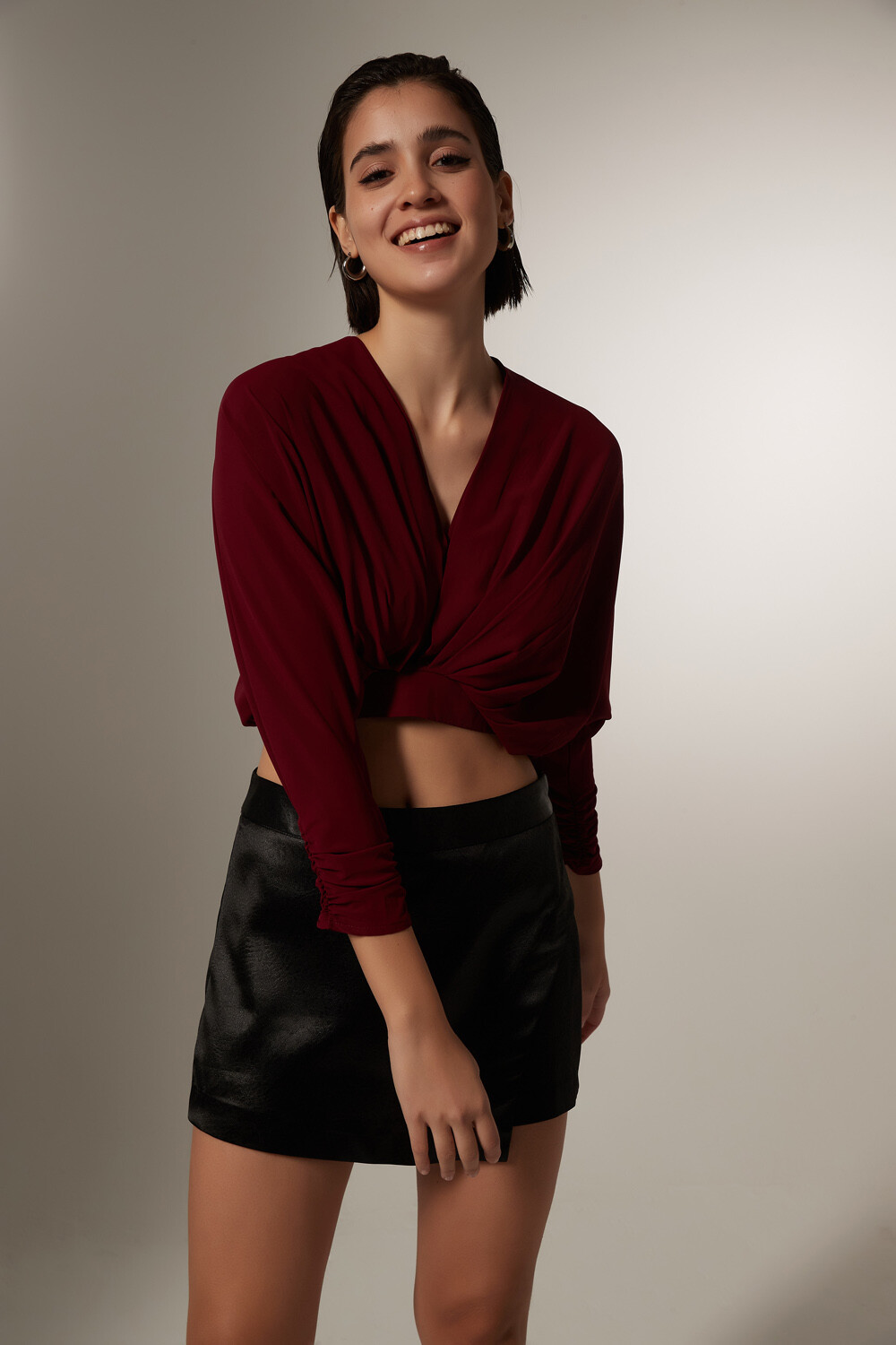 Blusa Wentu Bordeaux Oscuro