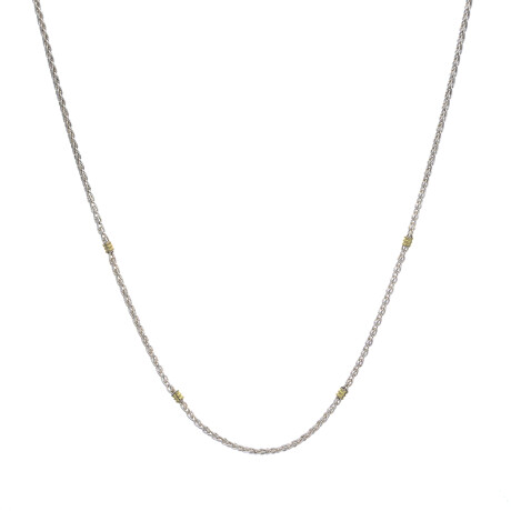 Gargantilla de plata 925 y double en oro 18 ktes, 45 cm. Gargantilla de plata 925 y double en oro 18 ktes, 45 cm.