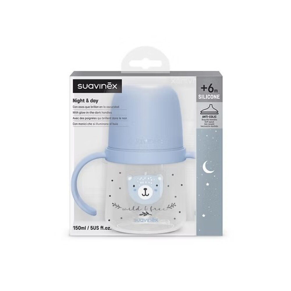 Vaso First Bottle SX PRO 6m+ SUAVINEX bear celeste