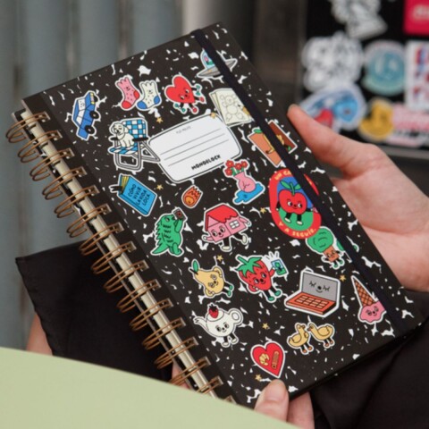 Cuaderno A5 anillado liso Stickers Cuaderno A5 anillado liso Stickers