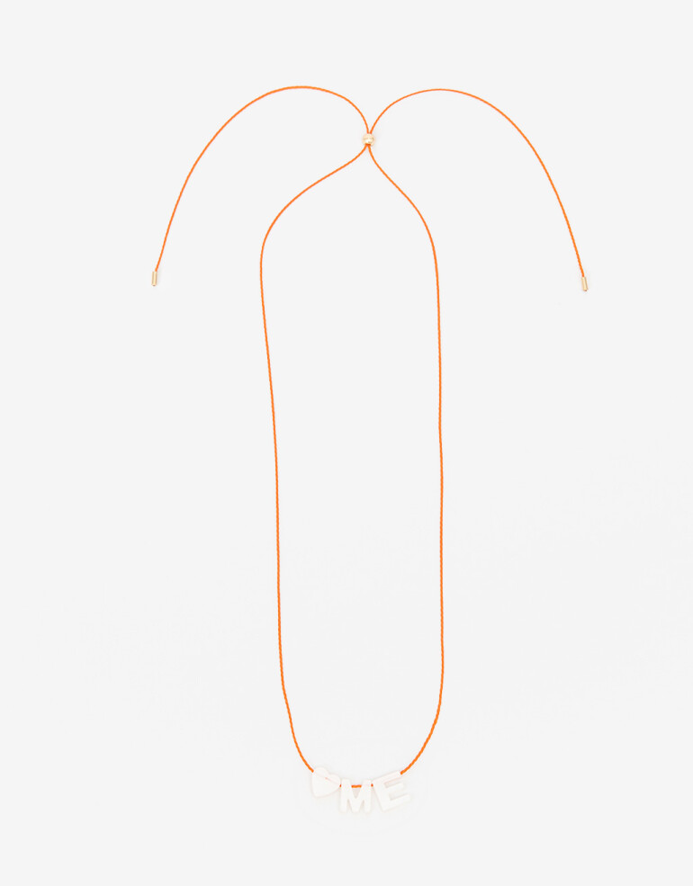 Collares Cortos Cordón Collar Corto Nácar Me - Naranja Claro