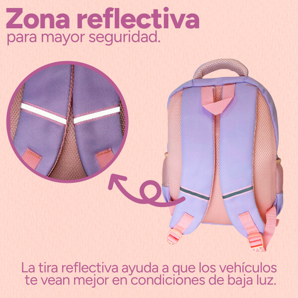 Mochila Kawaii Escolar Infantil Diseño Peluche Conejito Color Violeta