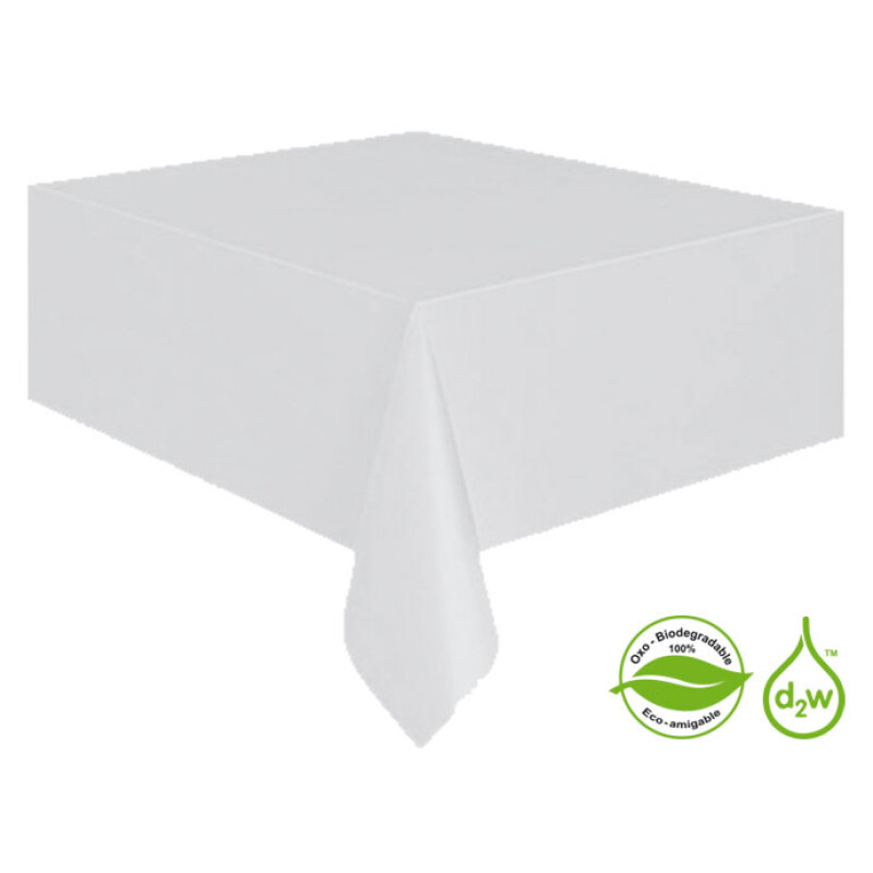 Mantel Biodegradable Rectangular Blanco