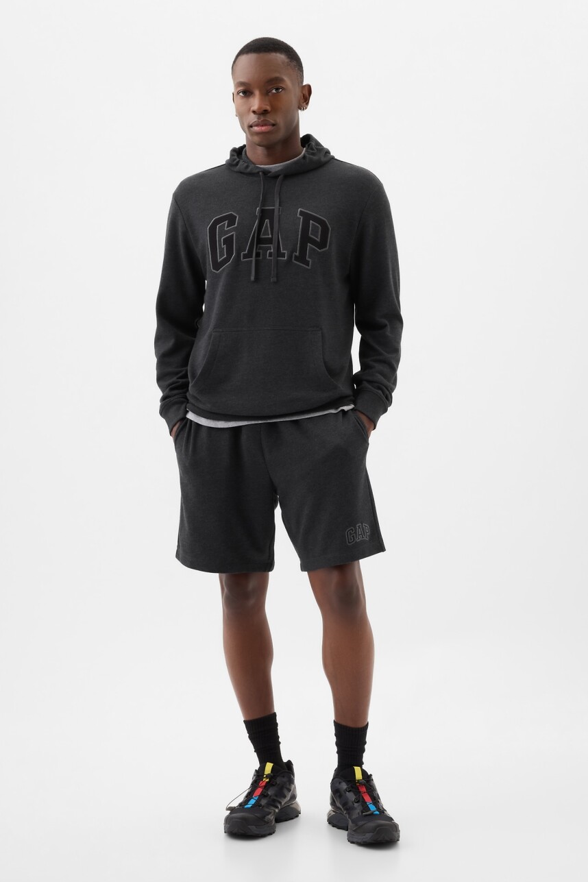Short Deportivo Sin Felpa Logo Gap Hombre B85 Charcoal Hthr Grey