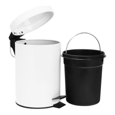Papelera acero inoxidable con pedal Just Home Collection 3 lt Blanco