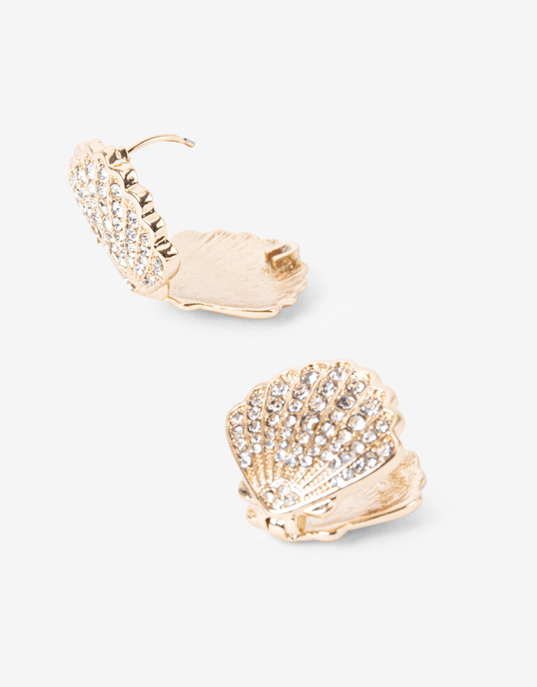 Aros Pasantes Strass Aros Pasantes Caracoles Strass - Dorado
