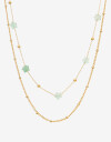 Collares Cortos Piedra Set De Collares De Acero Con Piedra - Dorado
