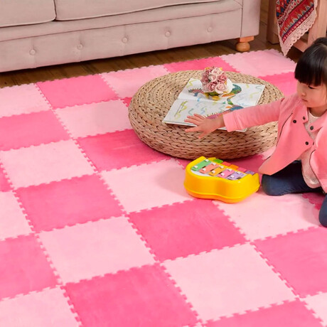 Set X20 Tatami Alfombra Suave Plush Piso Encastrable Rosa