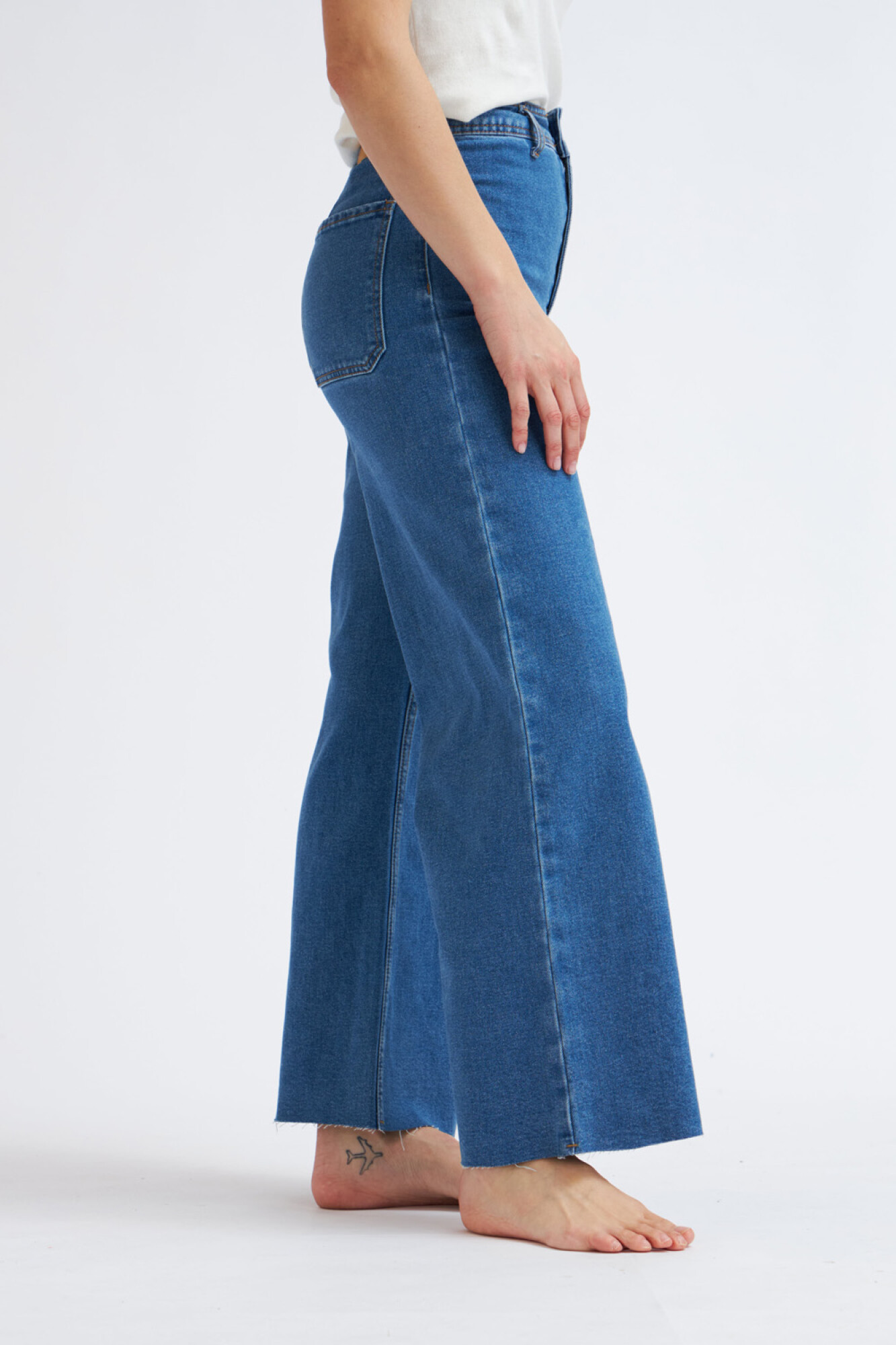 Pantalón de jean ancho - Azul medio — BAS
