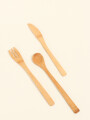 Set De Cubiertos Madera Color Unico