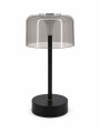 LAMPARA CON PANTALLA TRANSPARENTE BEIGE