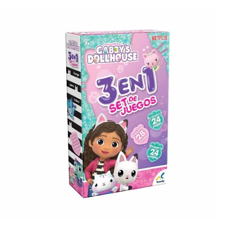 Juegos 3 en 1 Gabby’s Dollhouse JUEGOS 3 EN 1 GABBY DOLLHOUSE JCA-4071