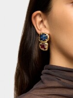 Pendientes De Clip Ovalados multicolor