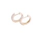 Aros oro 18 k amarillo, doble hilera de brillantes, engarce en puntas. Aros oro 18 k amarillo, doble hilera de brillantes, engarce en puntas.