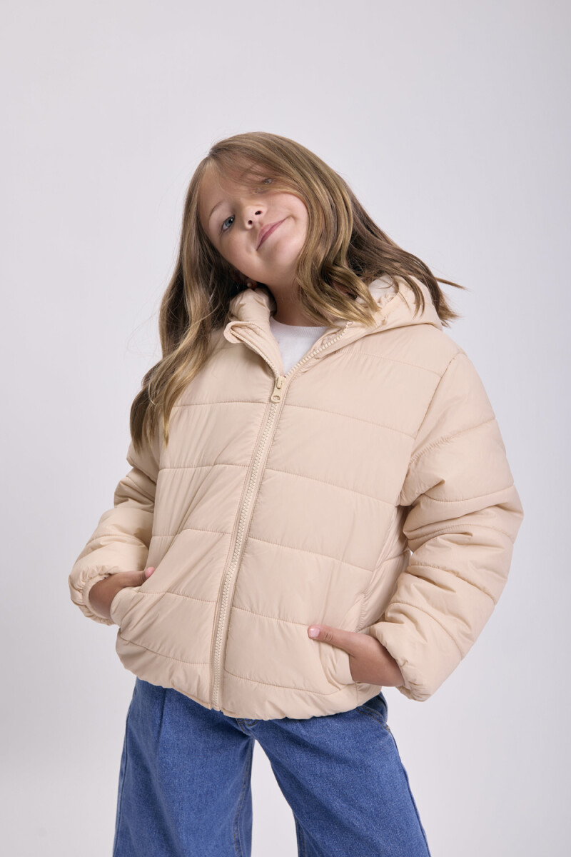 Campera capitoneada - Beige 