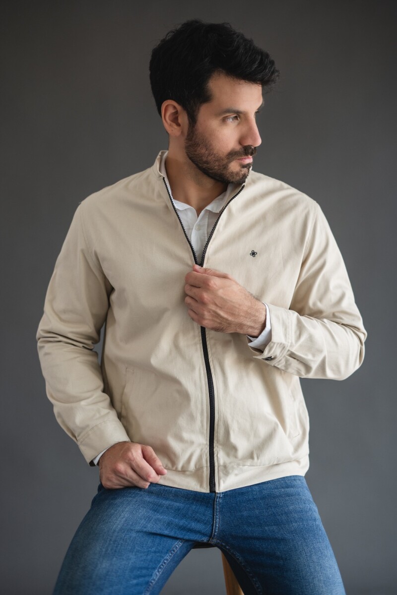 Campera Masculina. - Beige Claro. 