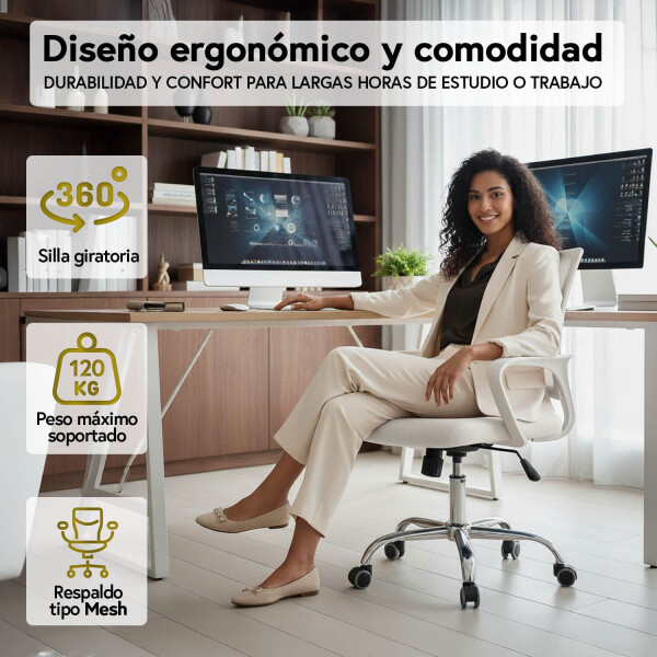 Silla de escritorio Oficina Sillon Ejecutiva Ergonomica IMBACK Color Blanco Silla de escritorio Oficina Sillon Ejecutiva Ergonomica IMBACK Color Blanco