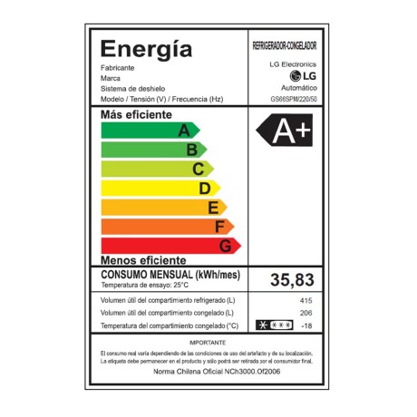 Heladera Inverter 637 Lts LG GS66SPM Heladera Inverter 637 Lts LG GS66SPM