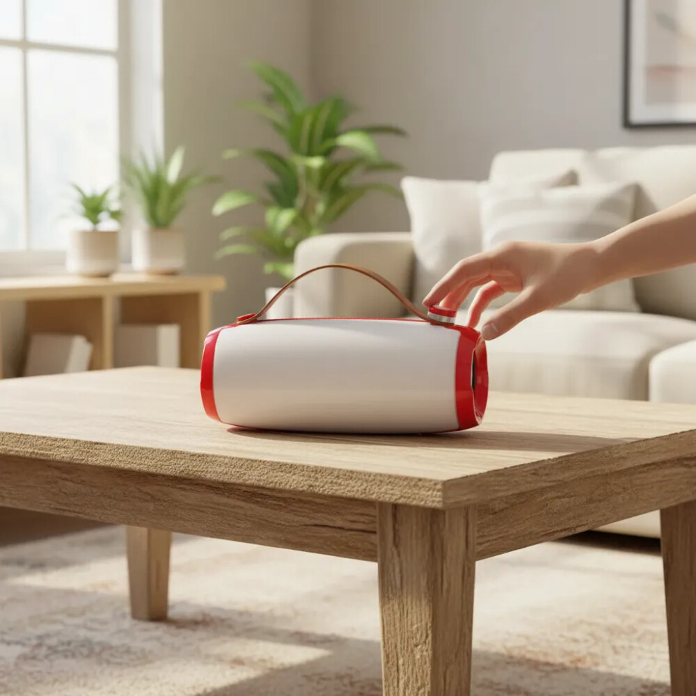 Parlante Ak205 Con Luces Y Bluetooth ROJO