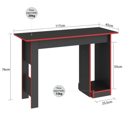 Escritorio Gamer MC08-GF/VM Grafito/Rojo – Mesa para PC Torre y Setup Gamer Escritorio Gamer MC08-GF/VM Grafito/Rojo – Mesa para PC Torre y Setup Gamer