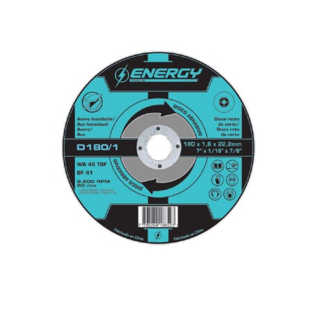 Disco Energy Corte Acero/A.Inox 7" D180/1 Disco Energy Corte Acero/A.Inox 7" D180/1