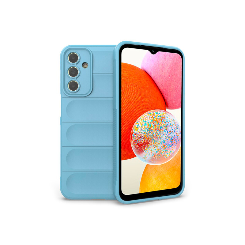 Protector Samsung Galaxy A15 engomado con textura color celeste Protector Samsung Galaxy A15 Engomado Con Textura Color Celeste