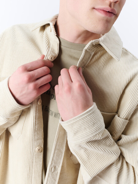 Sobrecamisa de pana Beige